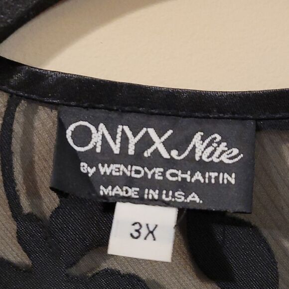 Adorable black sheer with flowers to kikimo 3X - Picture 4 of 5